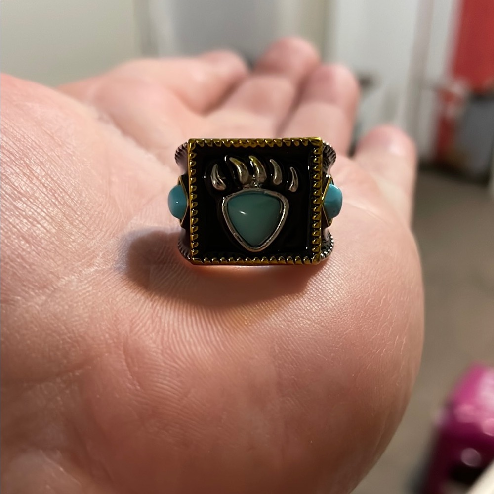 Turquoise Bear Paw Ring